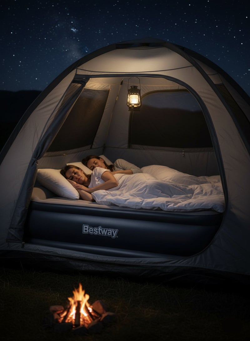 بست واي مرتبة هوائية قابلة للنفخ - سرير هوائي بحجم كبير، مريحة ومثالية للتخييم والاستخدام المنزلي، نفخ أوتوماتيكي - 203 سم × 152 سم × 56 سم - موديل 26-67614 - Image 2