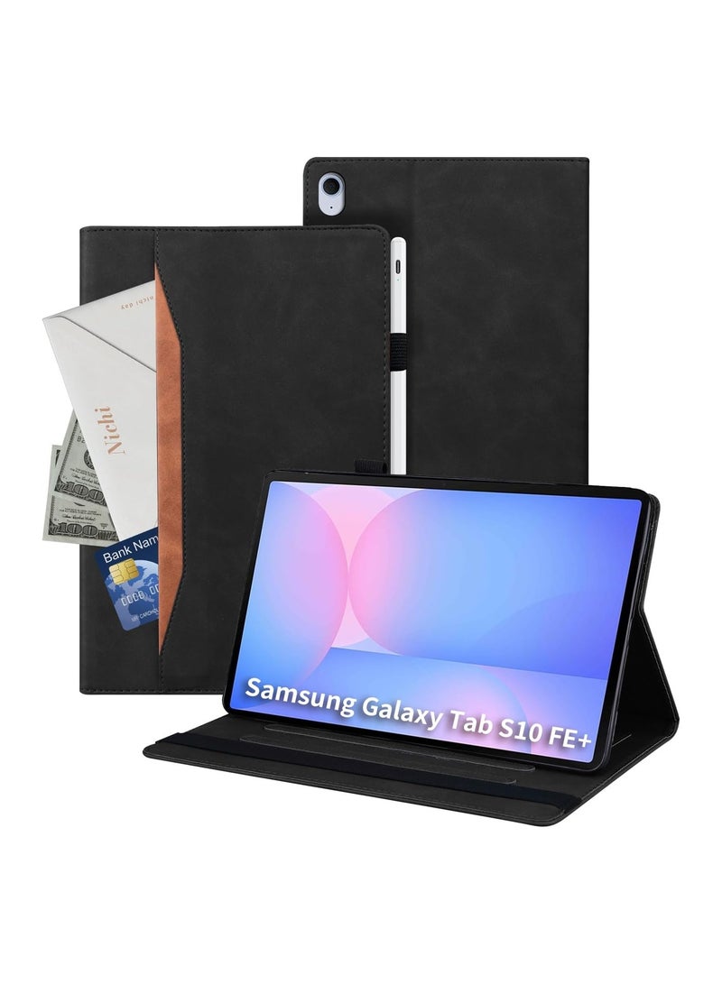 Case compatible with Galaxy Tab S10 FE Plus 13.1-inch 2025 model (SM-X620/X626), Galaxy Tab S10 FE+ Wallet Case, Smart Folio Slim Case with Stylus Holder