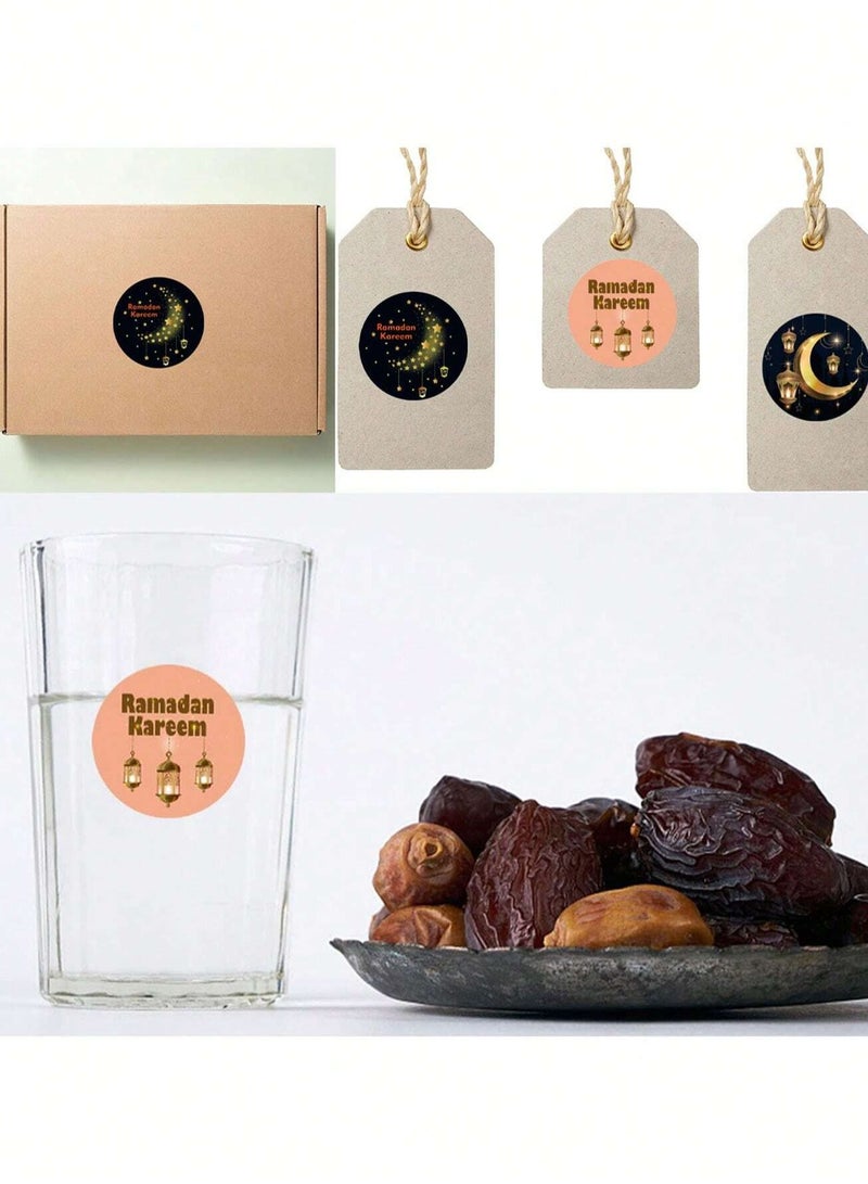 ملصقات رمضانية مزخرفة باللون الذهبي 500 ملصق - Image 2