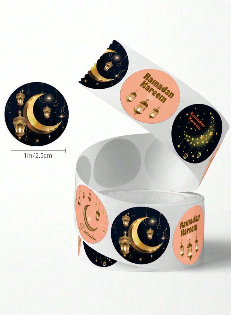 ملصقات رمضانية مزخرفة باللون الذهبي 500 ملصق - Image 5