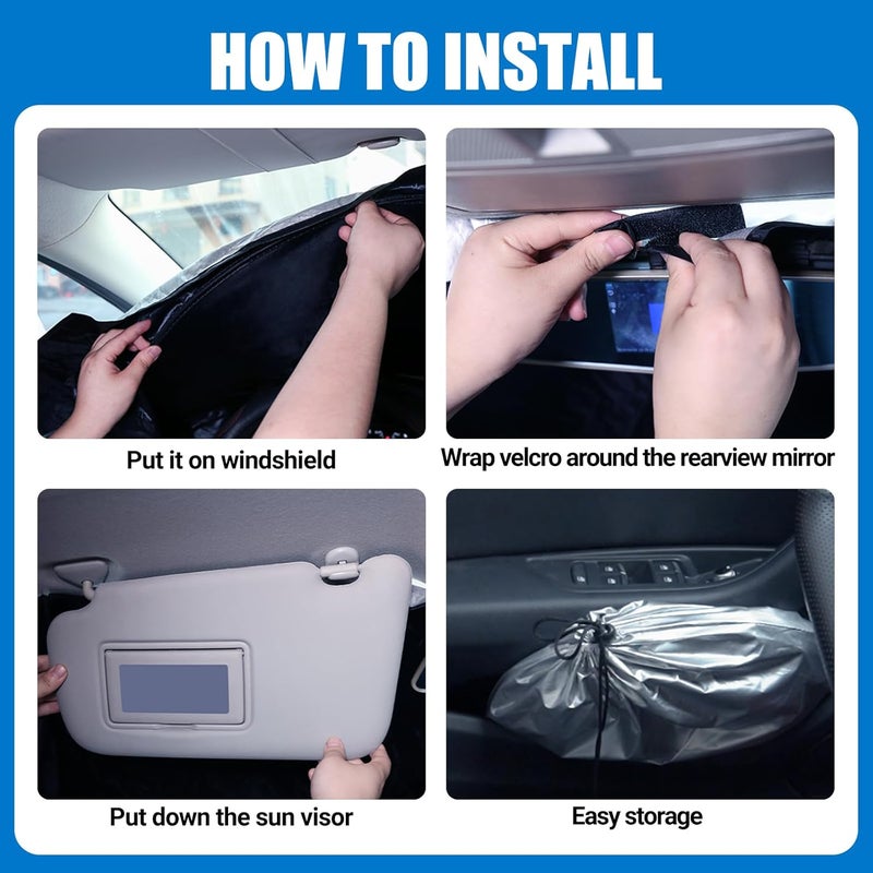 XCBYT Sun Protection Car Windscreen for Tesla Model Y (2019-2024) - Thickened UV Protection Cover - Image 5