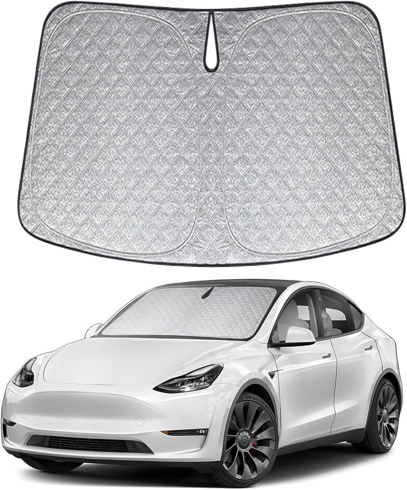 XCBYT Sun Protection Car Windscreen for Tesla Model Y (2019-2024) - Thickened UV Protection Cover - Image 1