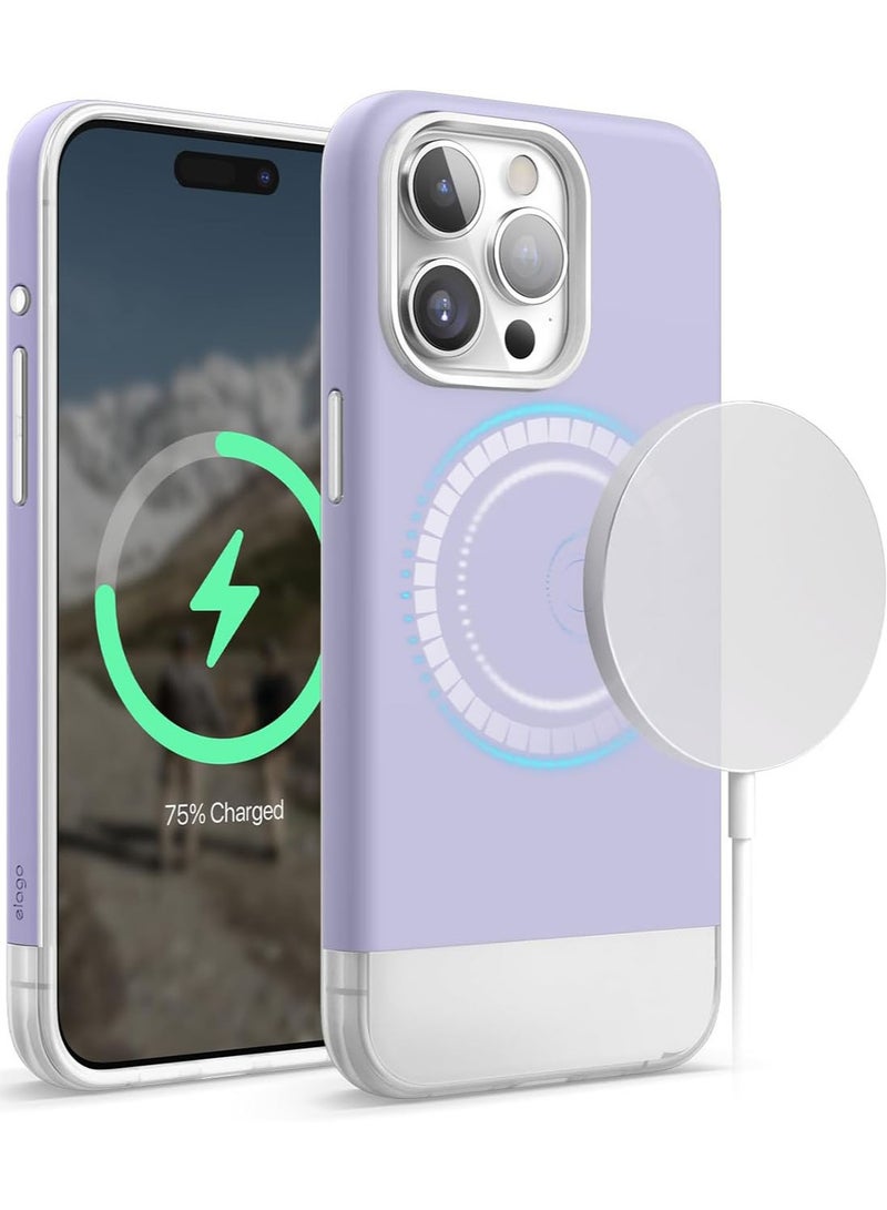 Elago Magnetic Glide for iPhone 15 Pro MAX with MagSafe Drop Protection Case Cover - Purple Transparent - Image 1