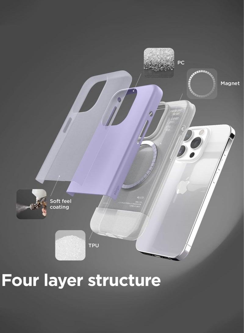 Elago Magnetic Glide for iPhone 15 Pro MAX with MagSafe Drop Protection Case Cover - Purple Transparent - Image 4