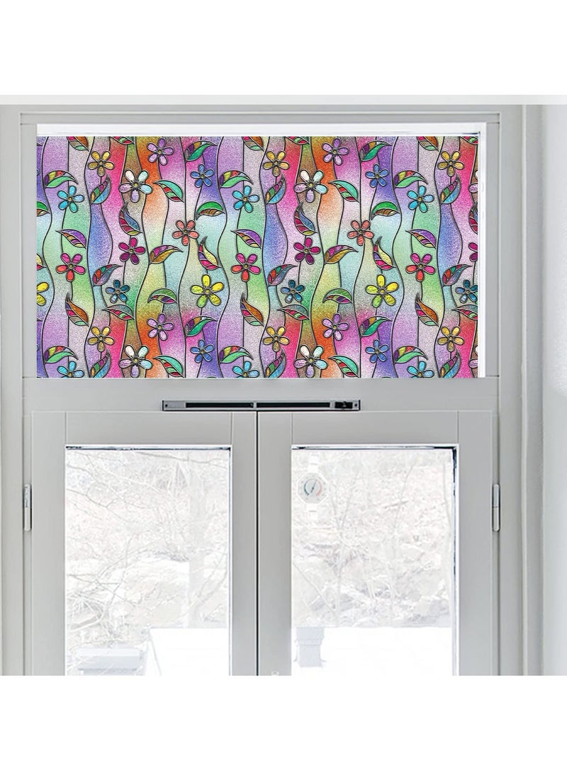 3D Frosted Window Film, 44.5 x 200 cm, Removable Floral Static Cling for Privacy and Decor, Ideal for Bathroom and Bedroom - Image 3