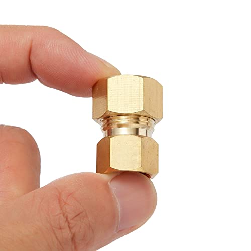 Pronese 2PCS LF Brass 3/8"OD Male Compression to 1/4Inch Female Compression Brass Coverter Adapter,For Ice Maker,Refrigerator,Faucet to Line Fitting - Image 4