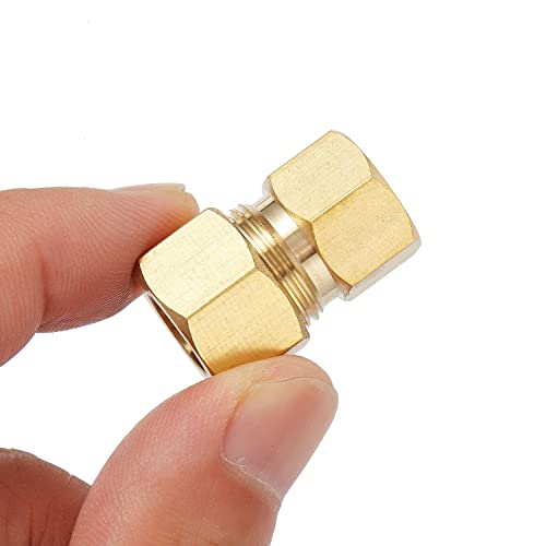 Pronese 2PCS LF Brass 3/8"OD Male Compression to 1/4Inch Female Compression Brass Coverter Adapter,For Ice Maker,Refrigerator,Faucet to Line Fitting - Image 5