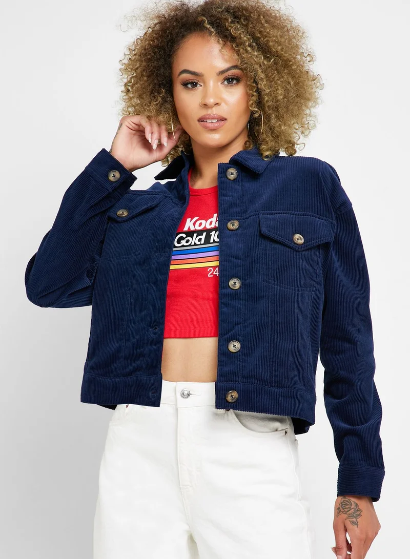 FOREVER 21 Pocket Detail Corduroy Jacket