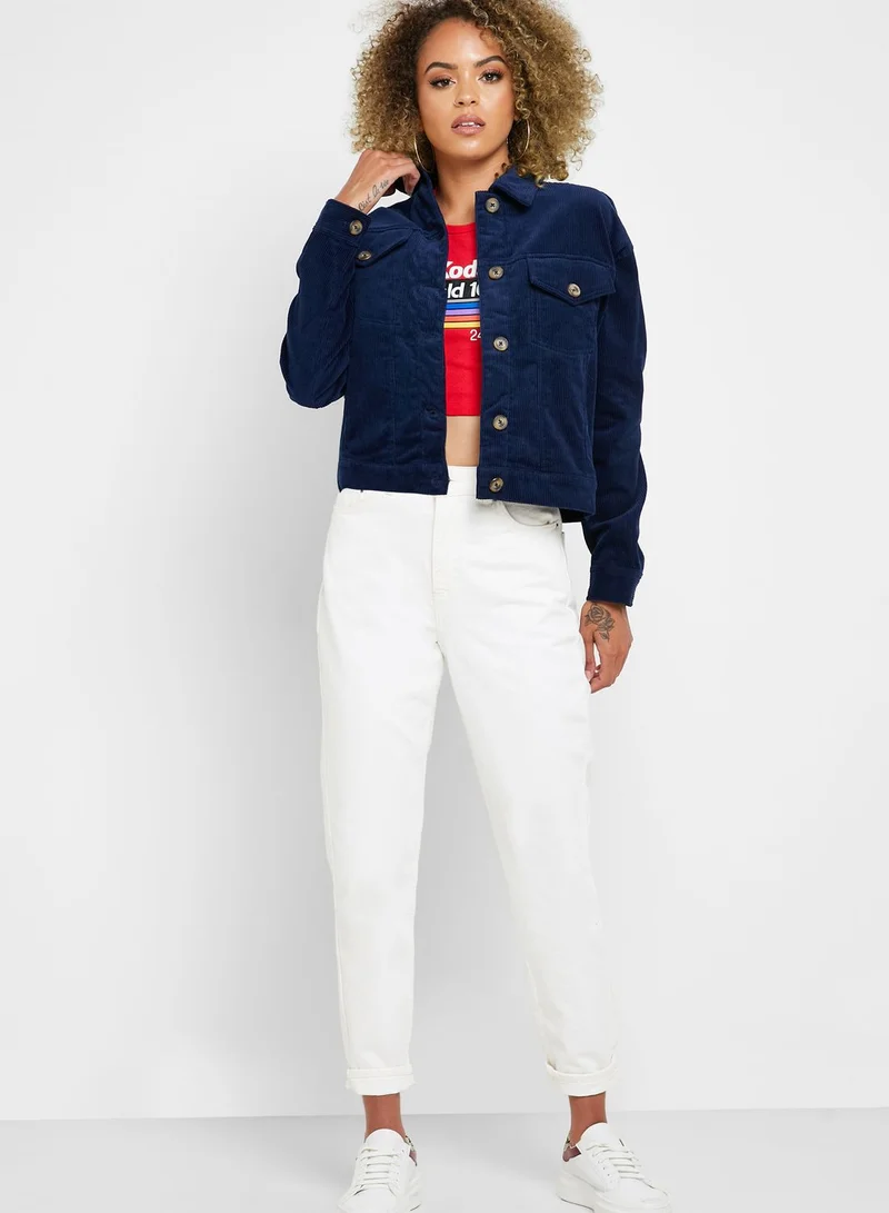 FOREVER 21 Pocket Detail Corduroy Jacket