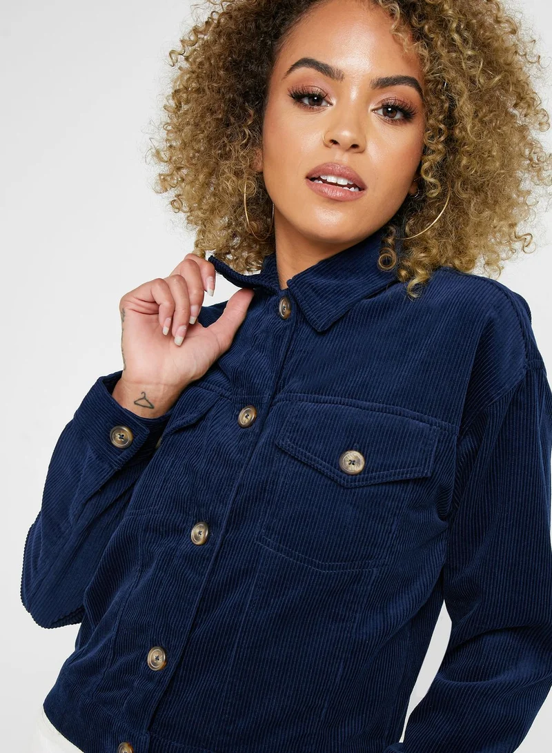 FOREVER 21 Pocket Detail Corduroy Jacket