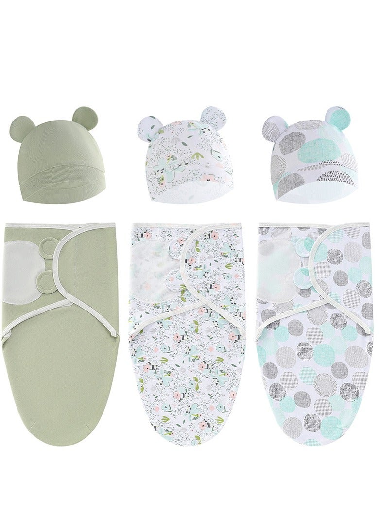 Newborn Spring Silkworm Sleeping Bag Fetal Cap Set 