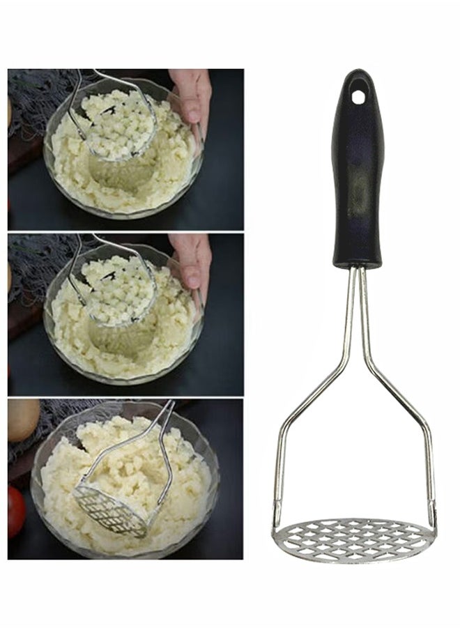HY Potato Masher with Non Slip Heat Resistance Handle and Large Round Press Plate for Vegetable Fruits and Baby Food Sturdy & Easy to Use for Cooking and Kitchen Gadget  - Image 3