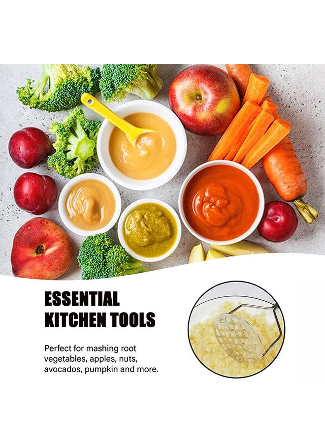 HY Potato Masher with Non Slip Heat Resistance Handle and Large Round Press Plate for Vegetable Fruits and Baby Food Sturdy & Easy to Use for Cooking and Kitchen Gadget  - Image 4