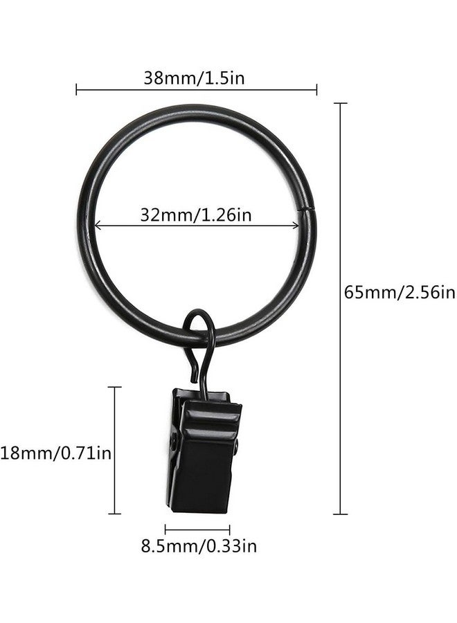 BOLDSTUFF 40 Pcs Metal Curtain Rings with Clips, Curtain Hooks Hangers Clip Rings 1.26 in I D, Fits up to 1 in Diameter Curtain Rod, Strong Decorative Drapery Rings for Hanging Drapes Bows Hat. - Image 2