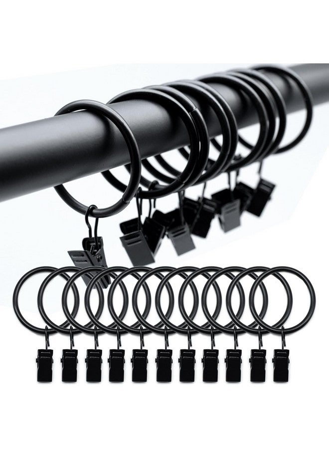 BOLDSTUFF 40 Pcs Metal Curtain Rings with Clips, Curtain Hooks Hangers Clip Rings 1.26 in I D, Fits up to 1 in Diameter Curtain Rod, Strong Decorative Drapery Rings for Hanging Drapes Bows Hat. - Image 1