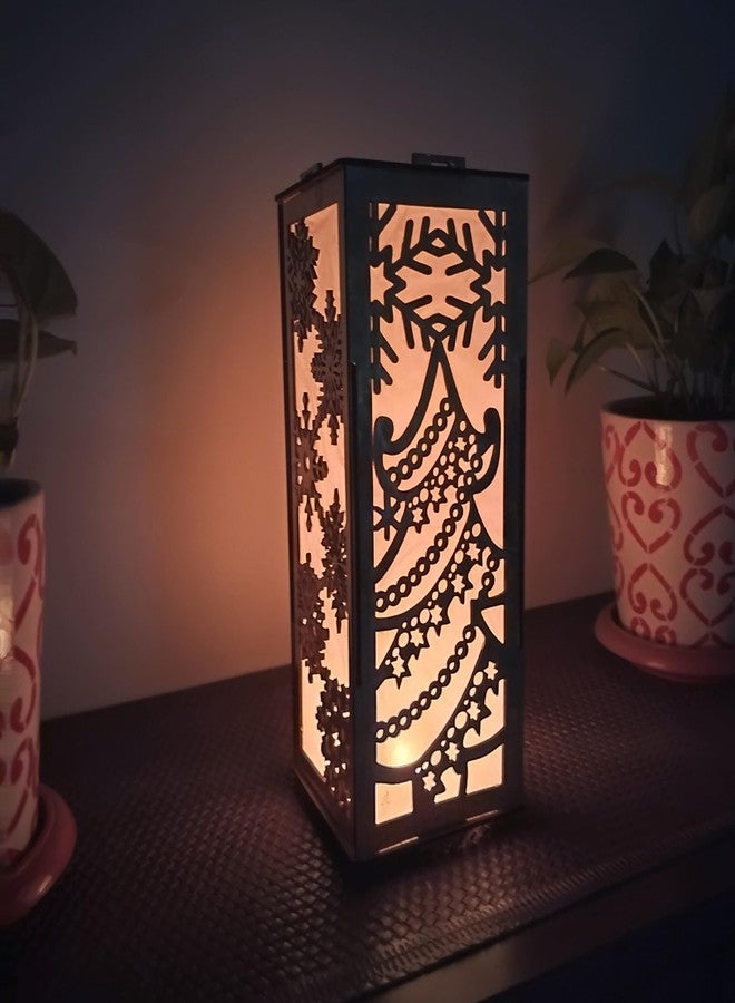 SOLOBOLO Christmas Decoration Items Light Box | Xmas Table Candles Lights Decor | Christmas Lanterns | Christmas Decoration Candle Holder - Image 1