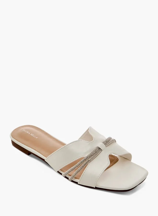 فلورا بيلا من شو إكسبرس صنادل نسائية مسطحة مزينة بأشرطة سهلة الارتداء