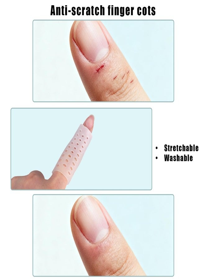 Fukaisu 10pcs Anti Skin Picking Finger Covers, Reusable Breathable Finger Cots Protectors Skin Picking Gloves for Cracked Hands & Hangnails (Style 1 - Image 3