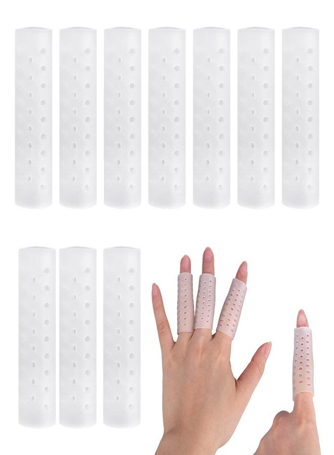 Fukaisu 10pcs Anti Skin Picking Finger Covers, Reusable Breathable Finger Cots Protectors Skin Picking Gloves for Cracked Hands & Hangnails (Style 1 - Image 1