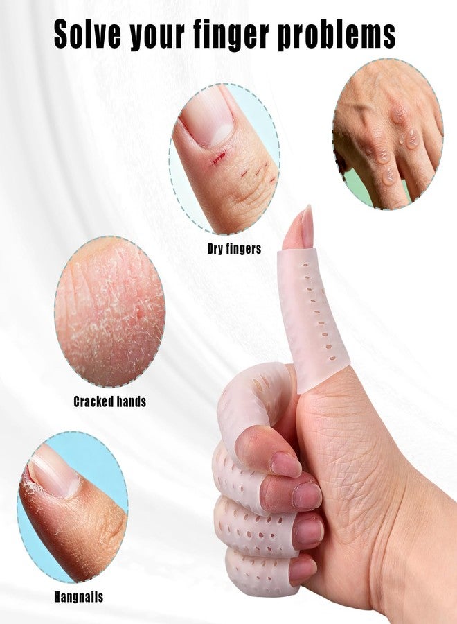 Fukaisu 10pcs Anti Skin Picking Finger Covers, Reusable Breathable Finger Cots Protectors Skin Picking Gloves for Cracked Hands & Hangnails (Style 1 - Image 5