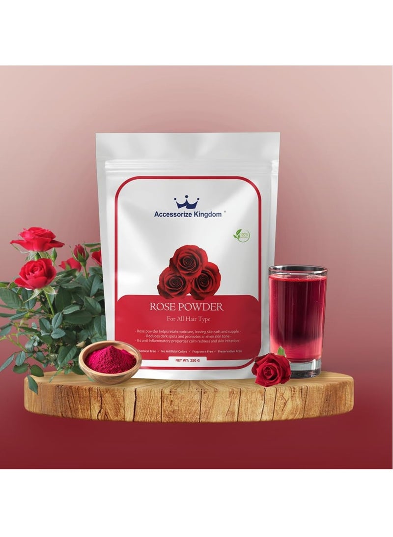 مملكة الإكسسوارات مسحوق الورد (250 غرام) - طبيعي 100% وخالي من المواد الحافظة | مناسب لجميع أنواع الشعر والبشرة | يرطب ويخفف التهيج - Image 3