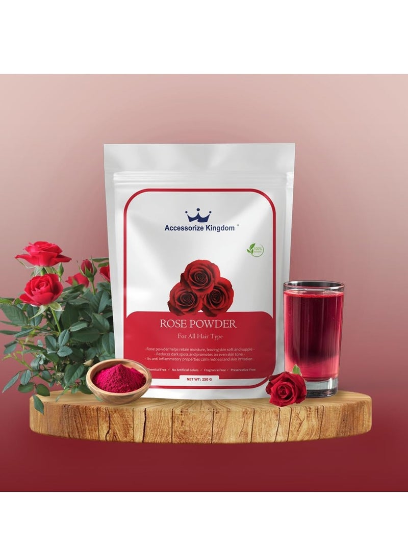 مملكة الإكسسوارات مسحوق الورد (250 غرام) - طبيعي 100% وخالي من المواد الحافظة | مناسب لجميع أنواع الشعر والبشرة | يرطب ويخفف التهيج - Image 4