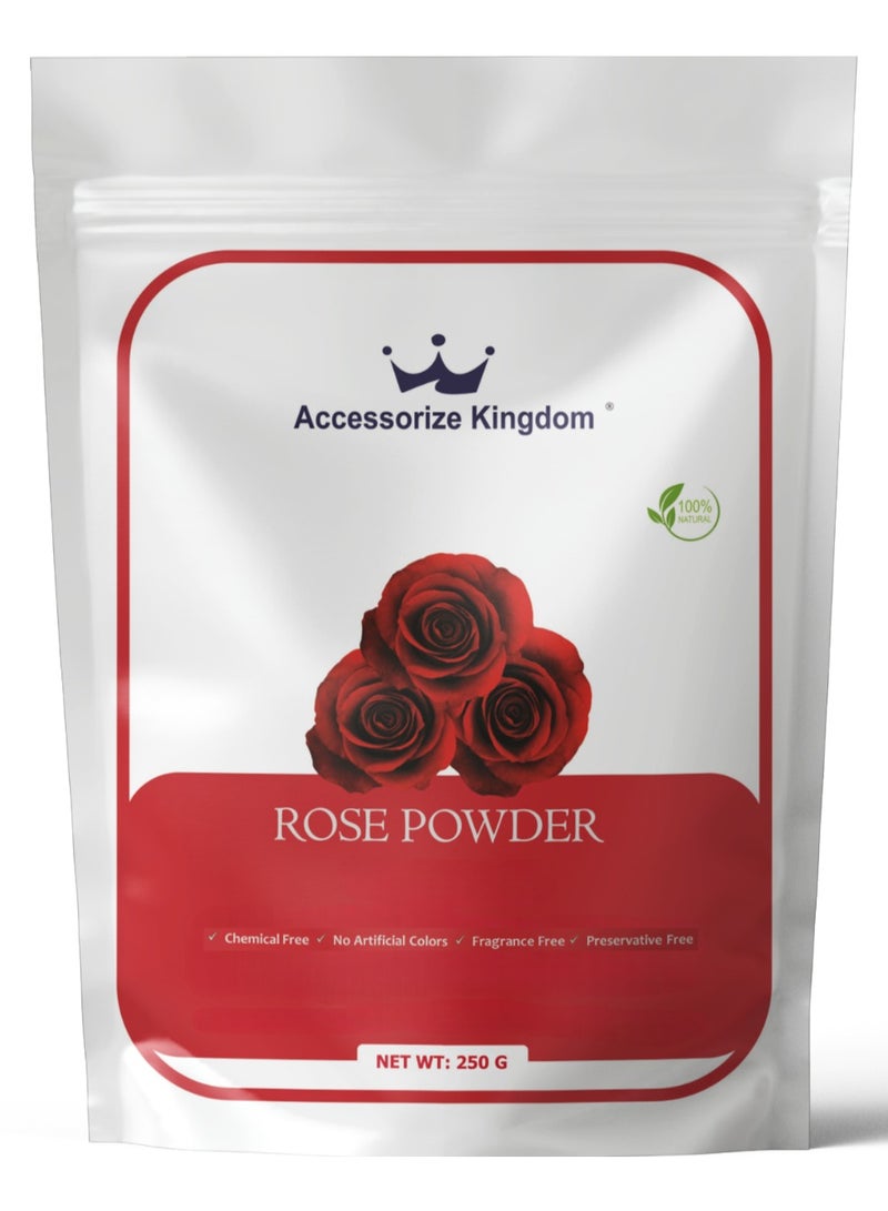 مملكة الإكسسوارات مسحوق الورد (250 غرام) - طبيعي 100% وخالي من المواد الحافظة | مناسب لجميع أنواع الشعر والبشرة | يرطب ويخفف التهيج - Image 1