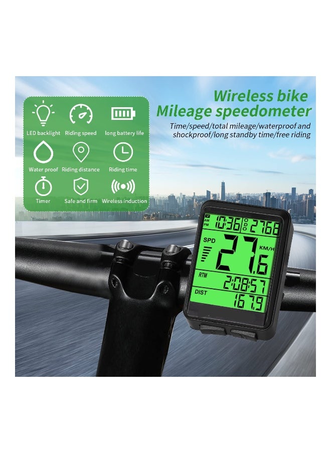 Generic Wireless Bicycle Speedometer and Multifunctional Odometer, Waterproof Bike Computer with Large Backlit LCD Display for Tracking Speed, Distance, and Time.  - Image 3