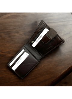 MARIO DRAFTS Men's Leather Bifold Wallet with Credit Card Slots, Dark Brown  - Image 3