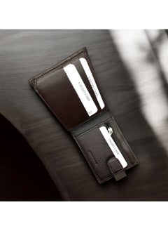 MARIO DRAFTS Men's Leather Bifold Wallet with Credit Card Slots, Dark Brown  - Image 4