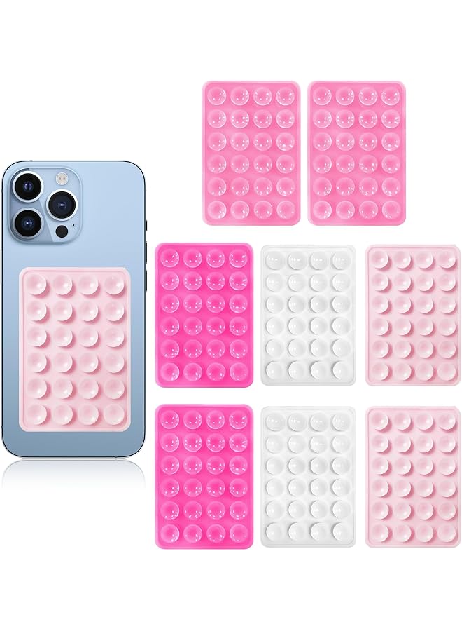 S-TOP (8Pcs) Silicone Suction Phone Case Adhesive Mount, Strong Grip Holder for Selfies Videos, Non Slip Sticky Phone Grip for iPhone (Multiple Colors) - Image 1