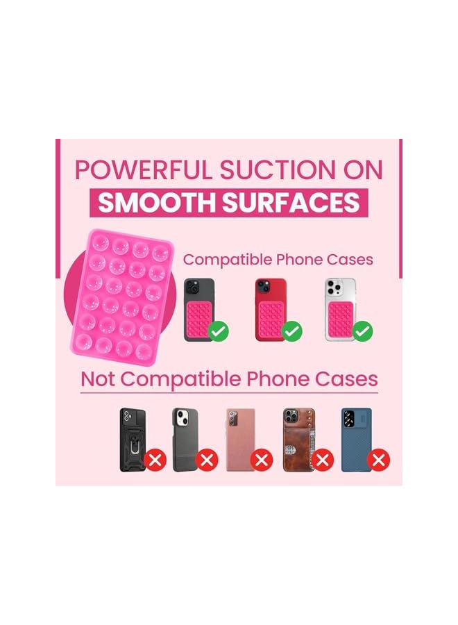 S-TOP (8Pcs) Silicone Suction Phone Case Adhesive Mount, Strong Grip Holder for Selfies Videos, Non Slip Sticky Phone Grip for iPhone (Multiple Colors) - Image 3
