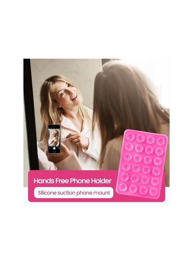 S-TOP (8Pcs) Silicone Suction Phone Case Adhesive Mount, Strong Grip Holder for Selfies Videos, Non Slip Sticky Phone Grip for iPhone (Multiple Colors) - Image 2