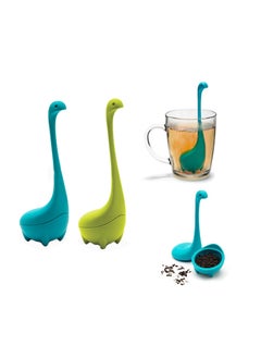 Baby Loose Leaf Tea Infuser, Cute Tea Infuser Strainer, Tea Leak Filter, Cute Tea Gifts - Long Handle Neck, Ball Body Lake Monster Silicone Tea Infuser for Herbal Tea