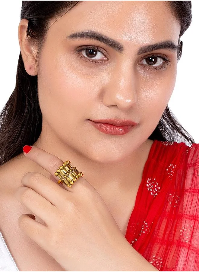 VOYLLA Rava Ball Adjustable Statement Ring