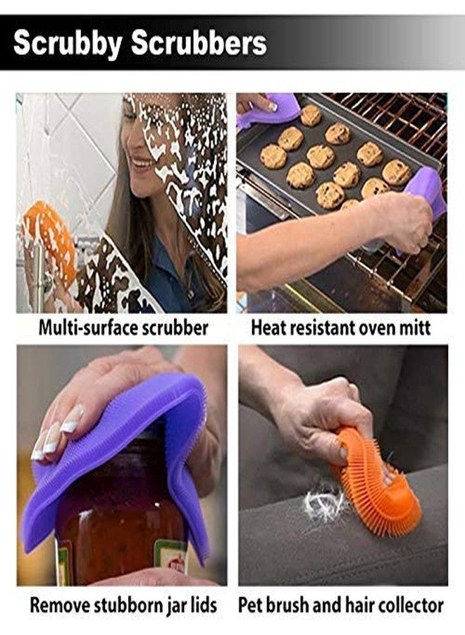 LOMESH Multipurpose 3 Pcs Better Sponge | Silicon Sponge Set | Hear Pad Utensil Cleaning Non Slip Grid | Household Kitchen Cleaner Tools | Easy Remove Grease - Image 3