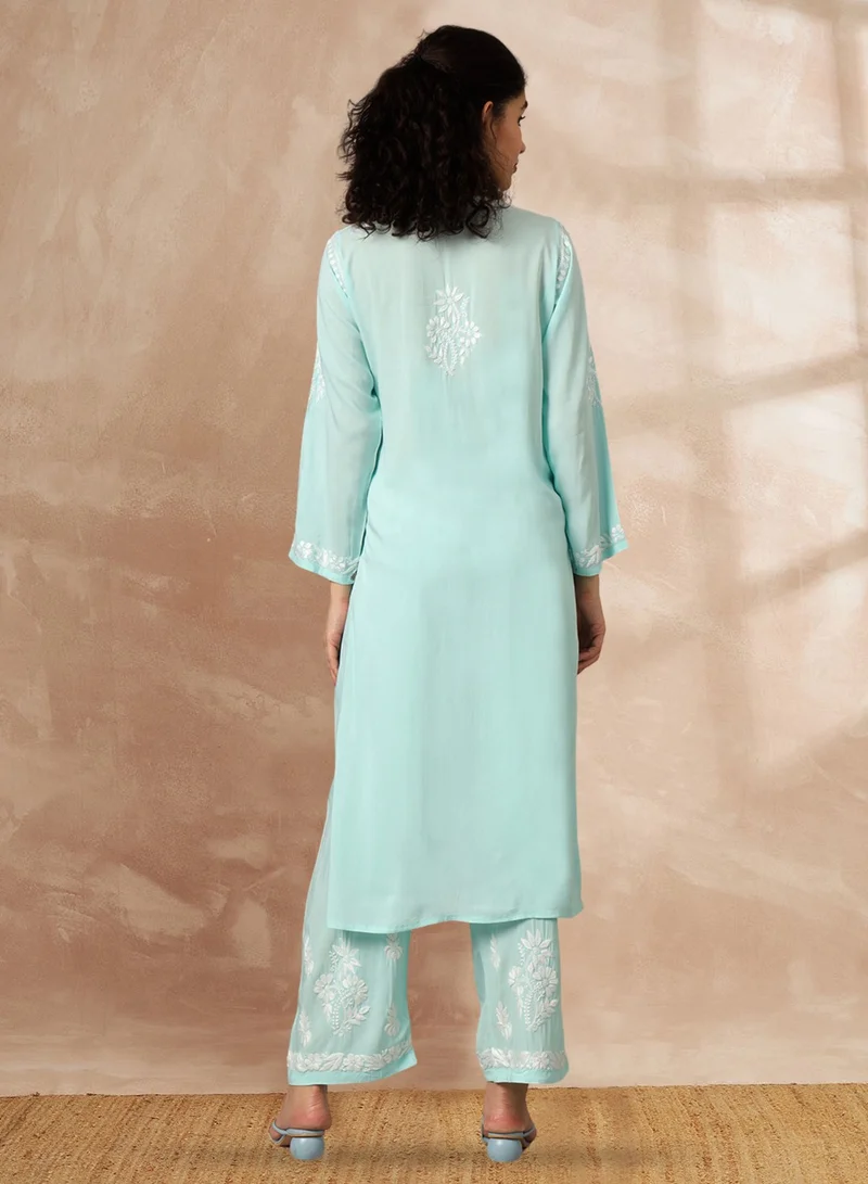 Alaya Women Hand Embroidered Chikankari Modal Kurta Set-AL3600KS