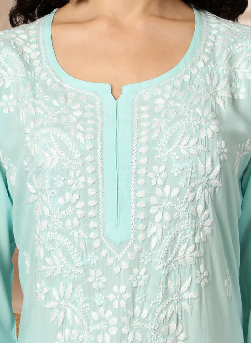 Alaya Women Hand Embroidered Chikankari Modal Kurta Set-AL3600KS