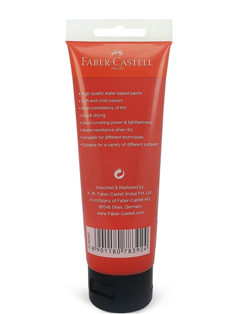FABER-CASTELL - Acrylic Color Paint 120ml India Red - Image 1