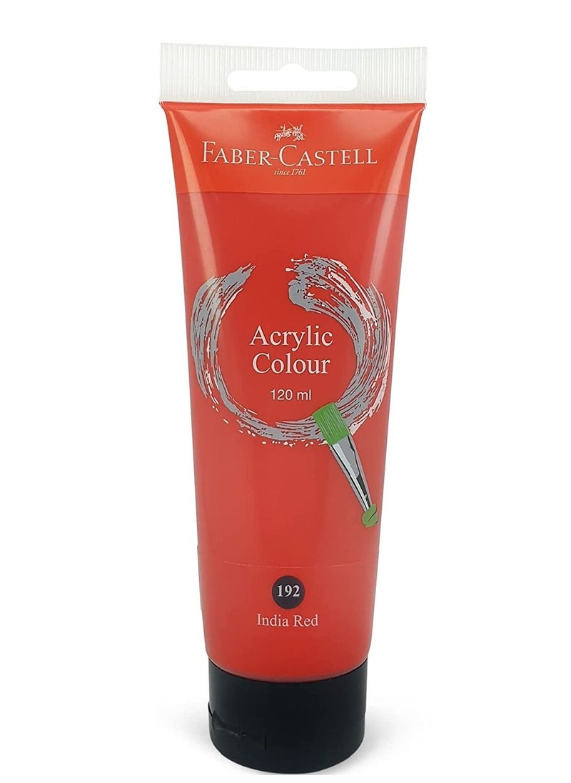 FABER-CASTELL - Acrylic Color Paint 120ml India Red - Image 1