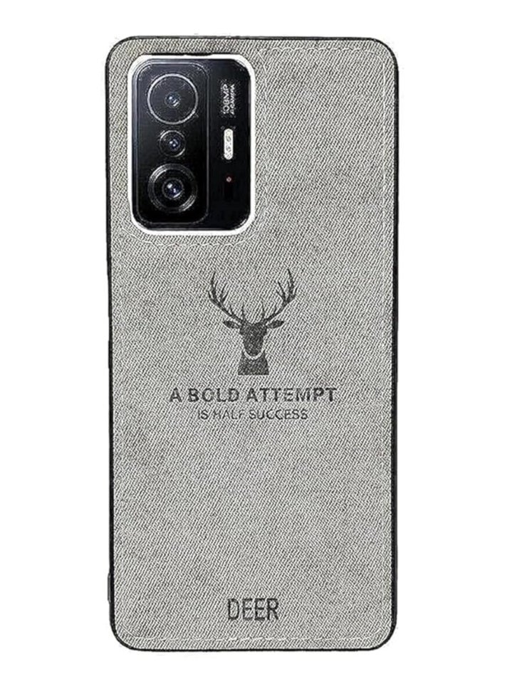 Digital Luxury Soft Texture Patterned Dirt-Resistant Anti-Shock Anti-Fingerprint Full Body TPU Case for Xiaomi 11T (Gray)