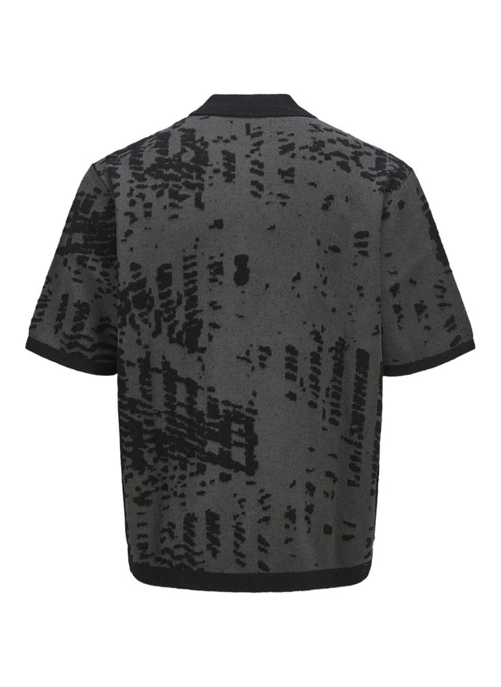 جاك اند جونز Jcolloyd Knit Jacquard Zip Polo