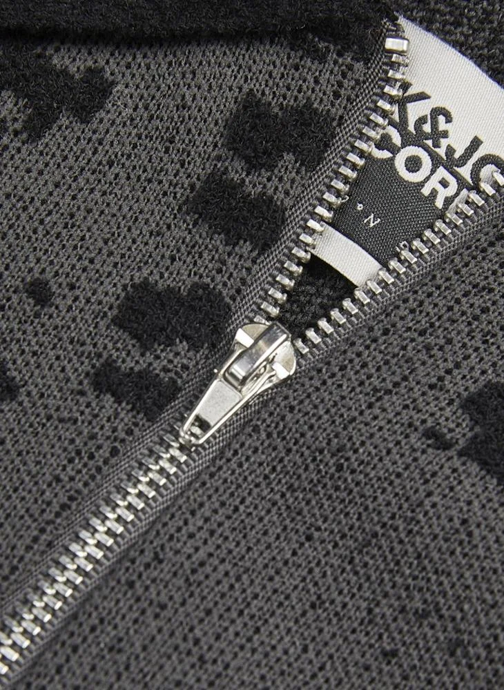 JACK & JONES Jcolloyd Knit Jacquard Zip Polo