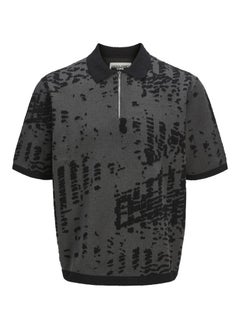 JACK & JONES Jcolloyd Knit Jacquard Zip Polo  - Image 1