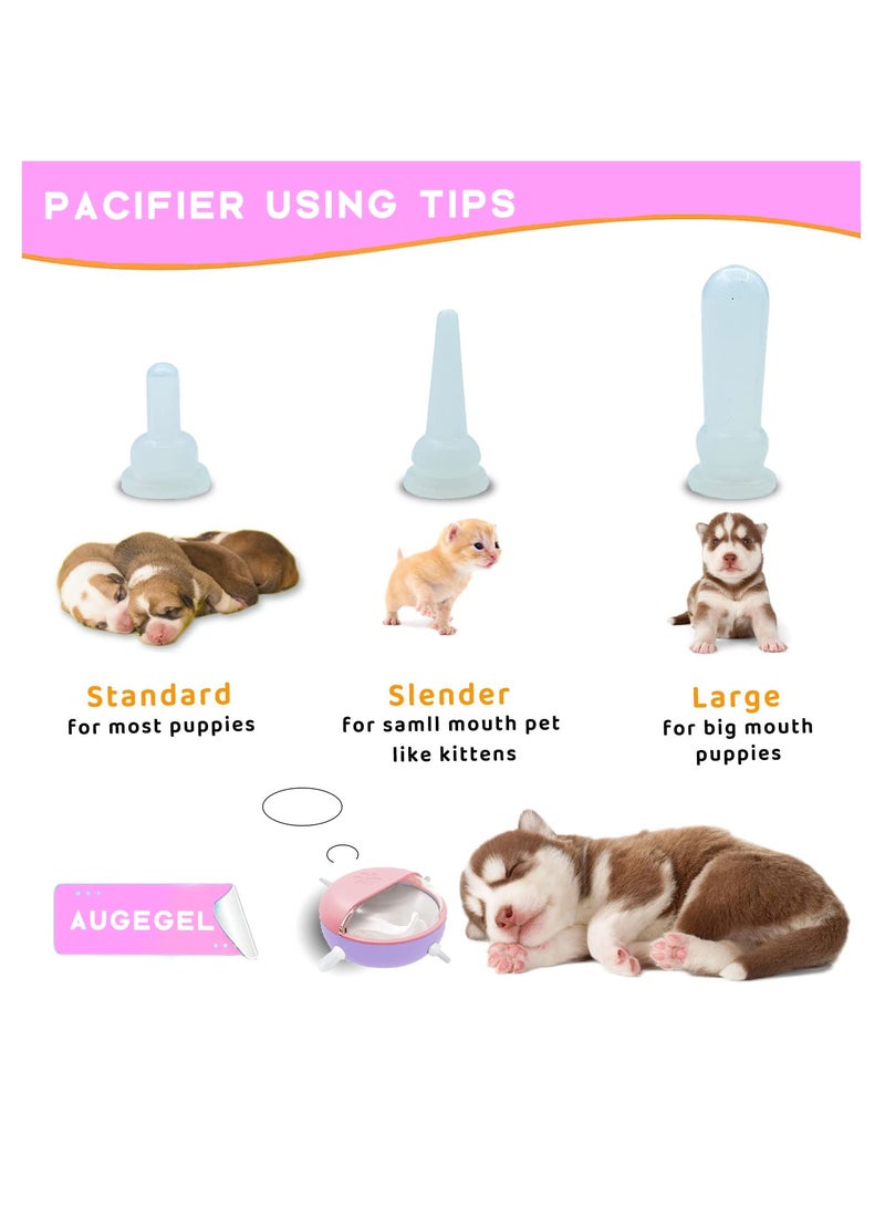 KASTWAVE Puppy Kitten Feeder Silicone Puppy Feeder with Nipples Pet Milk Feeder Pet Self Feeding Device 4 Nipples Self Feeding Milk Bowl for Kittens Puppies Rabbits Lamb Pink - Image 4