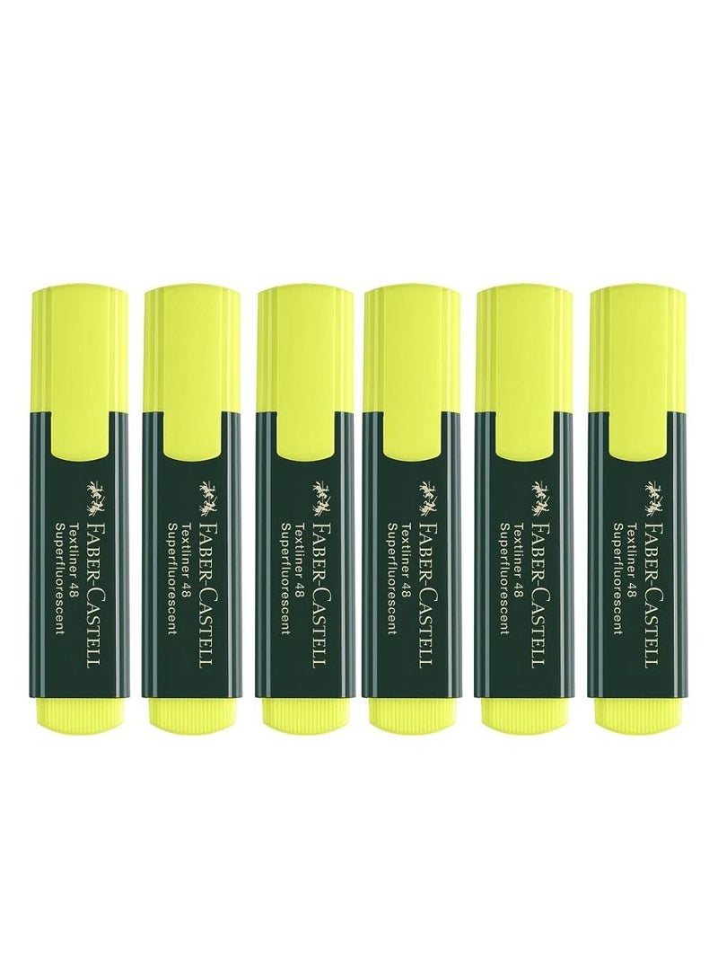 FABER-CASTELL Chisel Tip Highlighter Yellow 6Pieces - Image 1