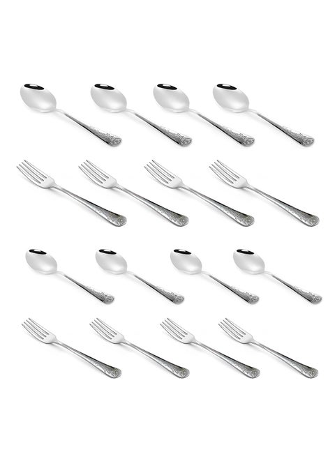 Stainless Steel Teaspoon Tablespoon Tea Fork Table Fork 16Pcs Cutlery Set