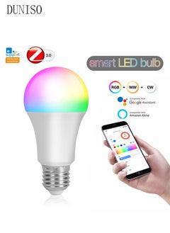DUNISO 5W Smart LED Bulb Works With Google Assistant，Remote Control Smart LED Bulb With 8 Different Modes,White  - Image 1