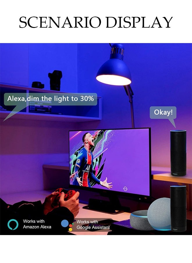 DUNISO - 5W Smart LED Bulb Works With Google Assistant，Remote Control Smart LED Bulb With 8 Different Modes,White - Image 1