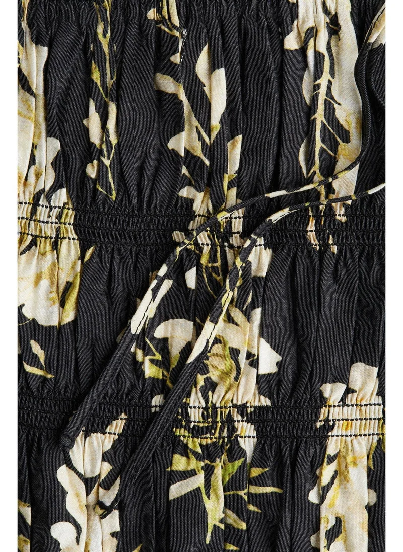 اتش اند ام Tie-strap smocked top